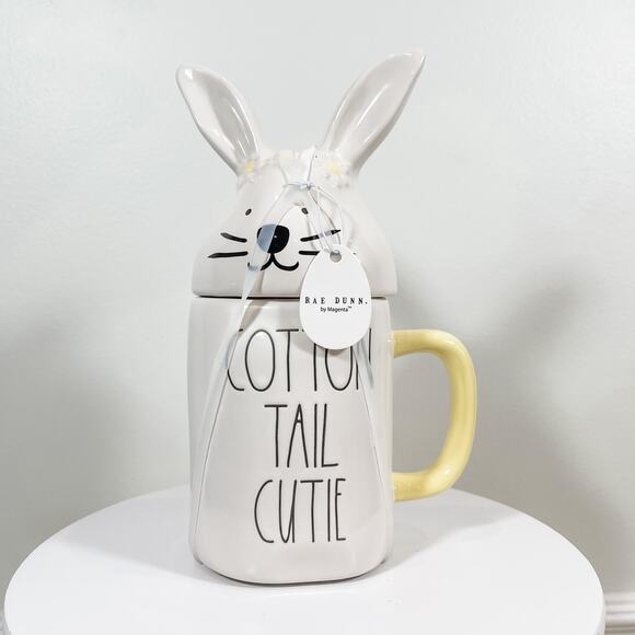 NWT -Rae Dunn - Easter coffee mug and bunny topper - Picture 1 of 4